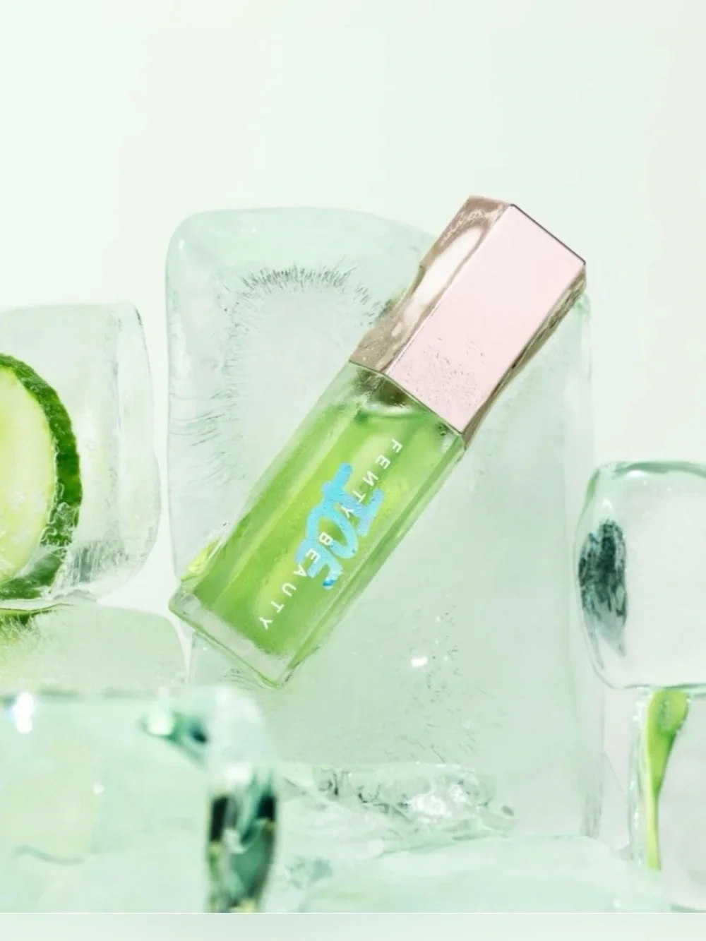 FENTY BEAUTY GLOSS BOMB ICE COOLING LIP LUMINIZER COLOR: CUCUM ‘BRRR